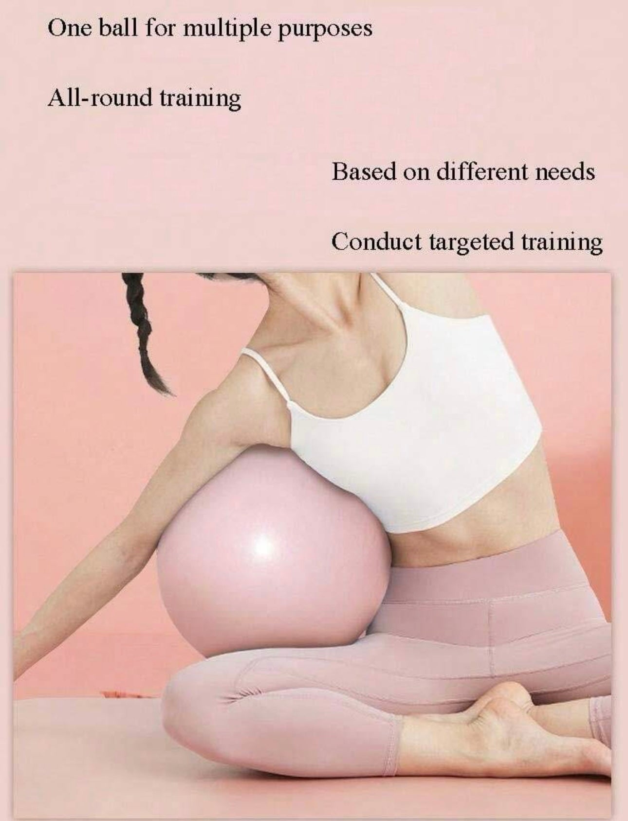 1pc Pilates Ball For Women, Yoga Exercise Fitness Equipment, Anti-Burst Gym Ball, Sculpted Waist And Lifted buttocks