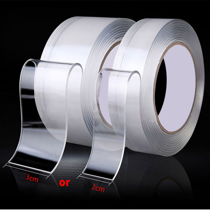 1/2/3/5M Nano Tape Double Sided Tape Transparent Reusable Waterproof Adhesive Tapes Cleanable Kitchen Bathroom Supplies Tapes - dabarey