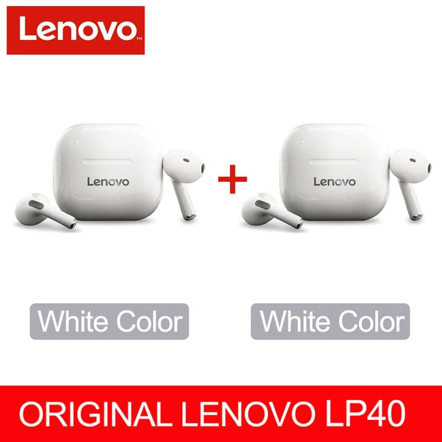 Original Lenovo LP40 wireless headphones TWS Bluetooth Earphones Touch Control Sport Headset Stereo Earbuds For Phone Android - dabarey