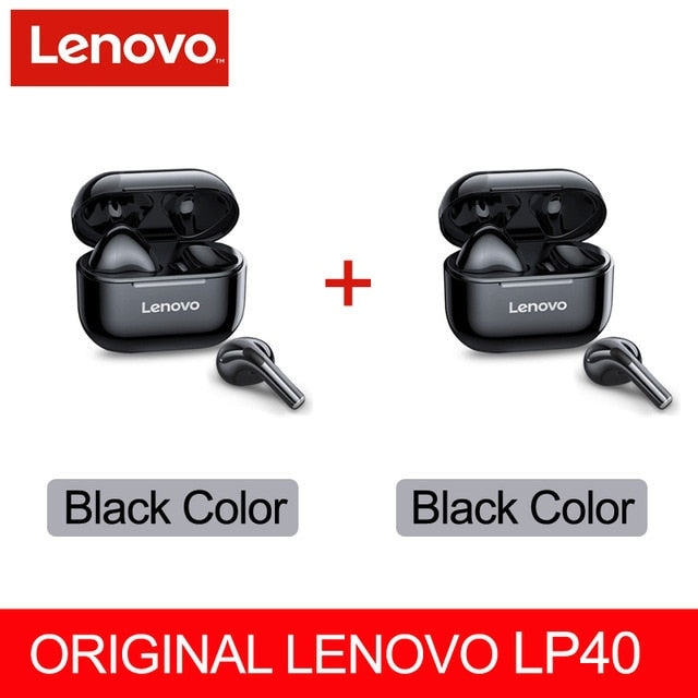 Original Lenovo LP40 wireless headphones TWS Bluetooth Earphones Touch Control Sport Headset Stereo Earbuds For Phone Android - dabarey