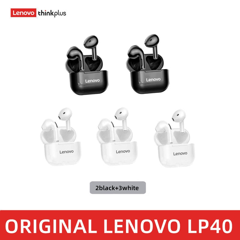 Original Lenovo LP40 wireless headphones TWS Bluetooth Earphones Touch Control Sport Headset Stereo Earbuds For Phone Android - dabarey