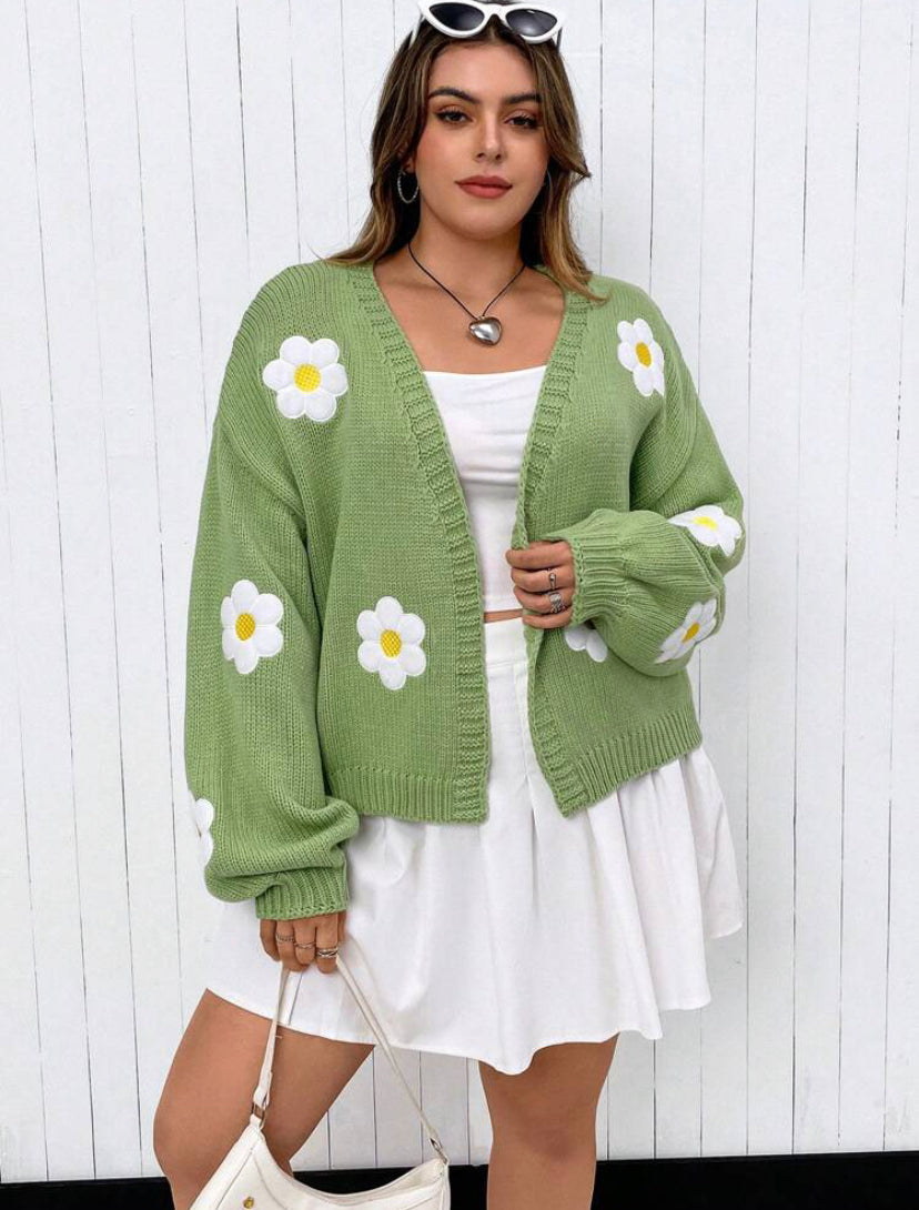 Floral Drop Sleeve Cardigan