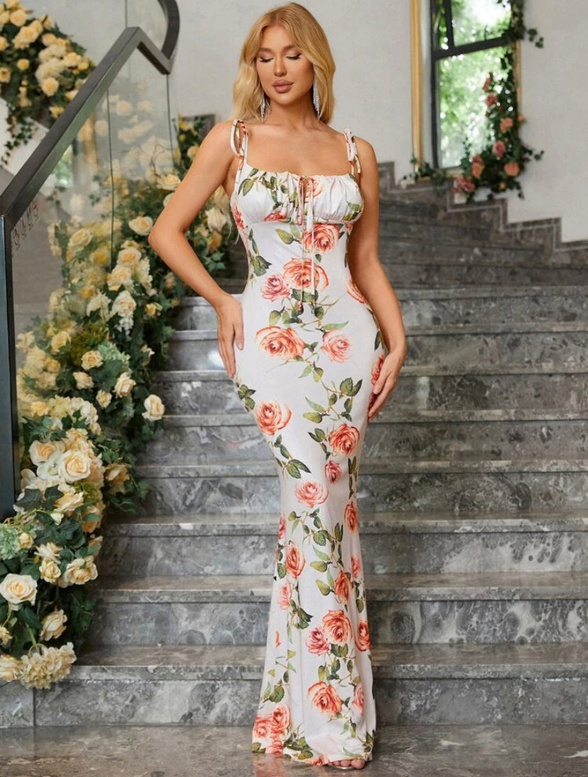 Floral mermaid cami dress