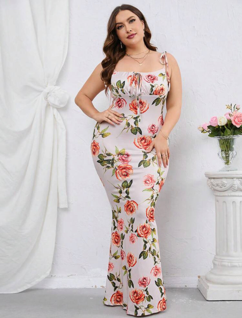 Floral mermaid cami dress