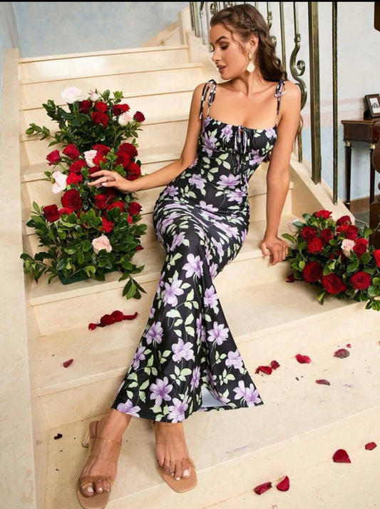 Floral mermaid cami dress