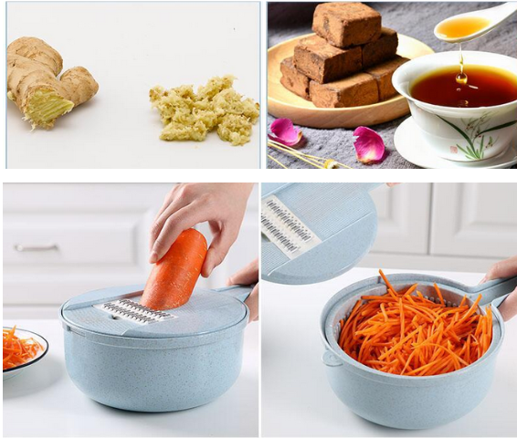 8 In 1 Mandoline Slicer Vegetable Slicer Potato Peeler Carrot Onion Grater With Strainer Vegetable Cutter Kitchen Accessories - dabarey