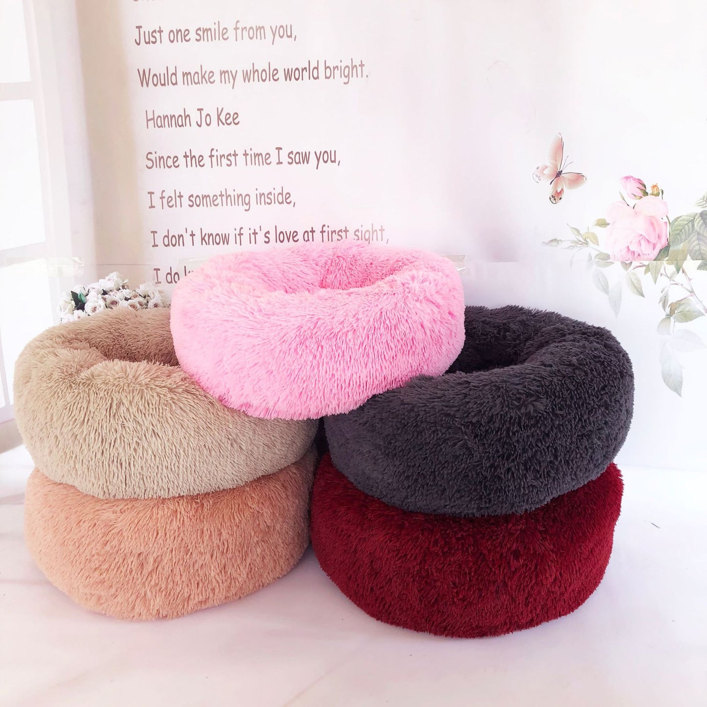 Dog Beds For Small Dogs Round Plush Cat Litter Kennel Pet Nest Mat Puppy Beds - dabarey