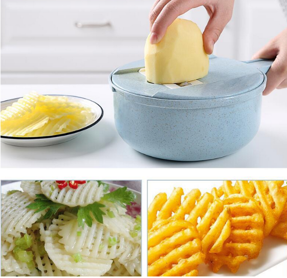 8 In 1 Mandoline Slicer Vegetable Slicer Potato Peeler Carrot Onion Grater With Strainer Vegetable Cutter Kitchen Accessories - dabarey